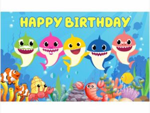 Baby Shark Birthday Banner - PVC Banner - Kids Party Decor