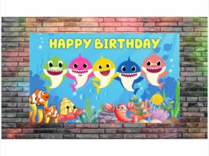 Alternative view of Baby Shark Birthday Banner - PVC Banner - Kids Party Decor