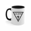 Iconic Guess Logo Black and White Two-Tone Mug | Premium Ceramic | 11 oz