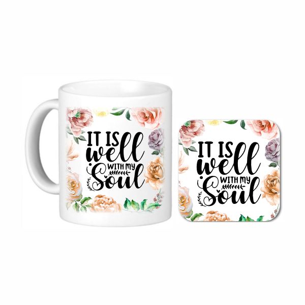 It Is Well With My Soul Mug and Coaster Set