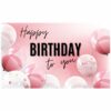 Stylish Pink Birthday Banner - PVC Banner