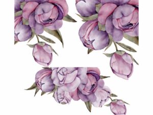 Peony Flowers Wall Vinyl Stickers - Pack of 3